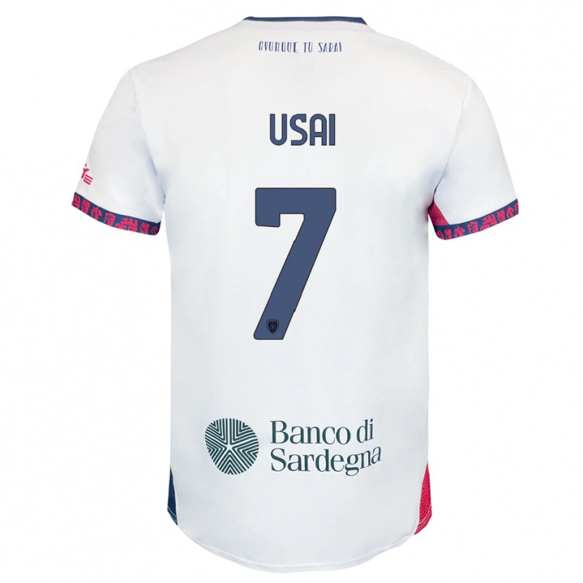 Danxen Kinder Carlo Usai #7 Weiß Marineblau Rot Auswärtstrikot Trikot 2025/26 T-Shirt Österreich