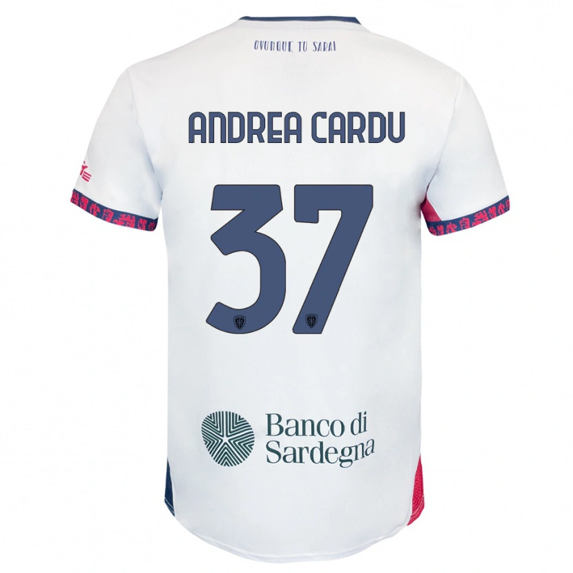 Danxen Kinder Giovanni Andrea Cardu #37 Weiß Marineblau Rot Auswärtstrikot Trikot 2025/26 T-Shirt Österreich