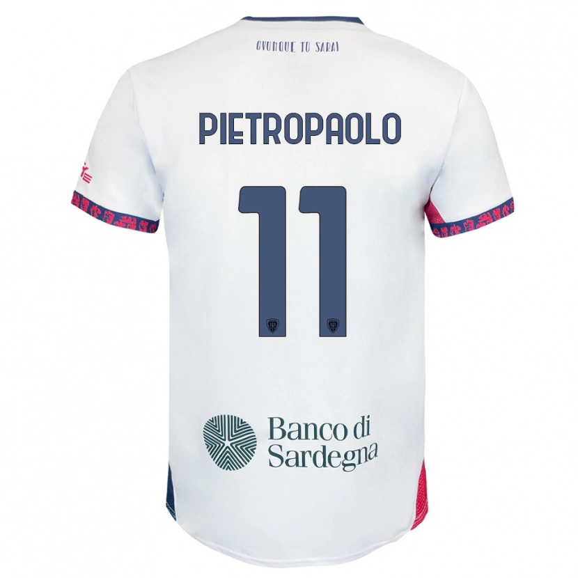 Danxen Kinder Mario Pietropaolo #11 Weiß Marineblau Rot Auswärtstrikot Trikot 2025/26 T-Shirt Österreich