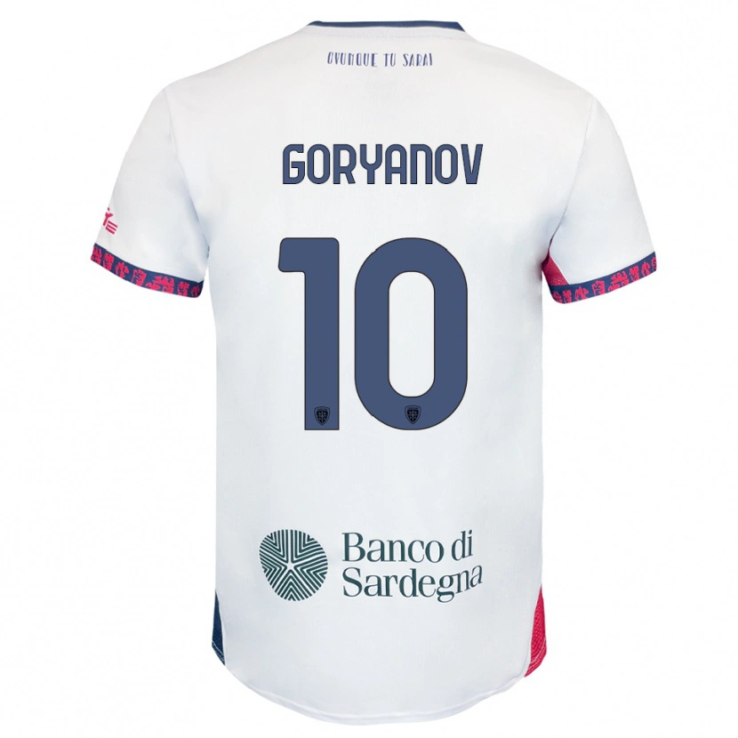 Danxen Kinder Kristiyan Goryanov #10 Weiß Marineblau Rot Auswärtstrikot Trikot 2025/26 T-Shirt Österreich