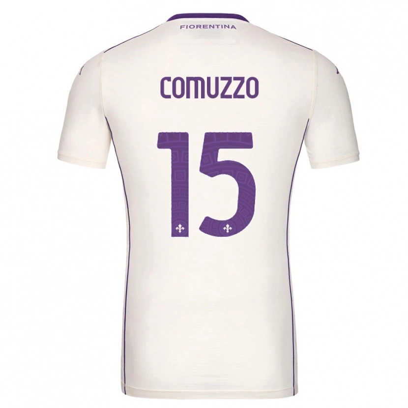 Danxen Kinder Pietro Comuzzo #15 Weiß Lila Rot Auswärtstrikot Trikot 2025/26 T-Shirt Österreich
