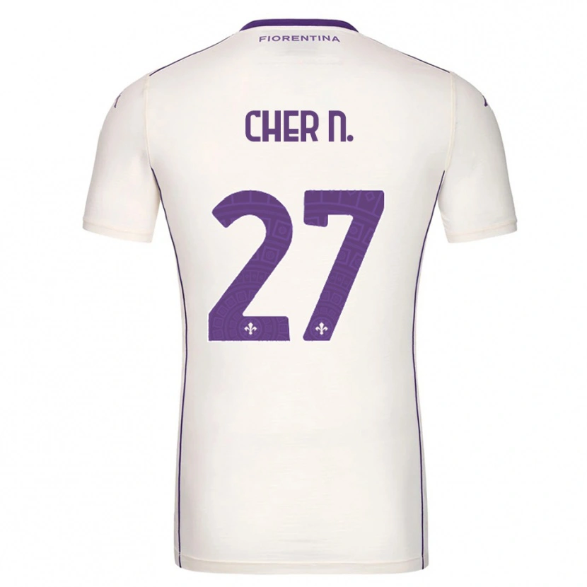 Danxen Kinder Cher Ndour #27 Weiß Lila Rot Auswärtstrikot Trikot 2025/26 T-Shirt Österreich