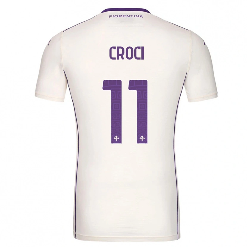 Danxen Kinder Federico Croci #11 Weiß Lila Rot Auswärtstrikot Trikot 2025/26 T-Shirt Österreich