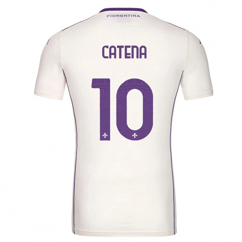 Danxen Kinder Michela Catena #10 Weiß Lila Rot Auswärtstrikot Trikot 2025/26 T-Shirt Österreich