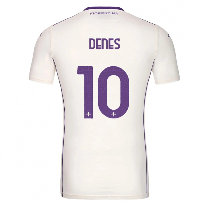 Danxen Kinder Adrián Dénes #10 Weiß Lila Rot Auswärtstrikot Trikot 2025/26 T-Shirt Österreich