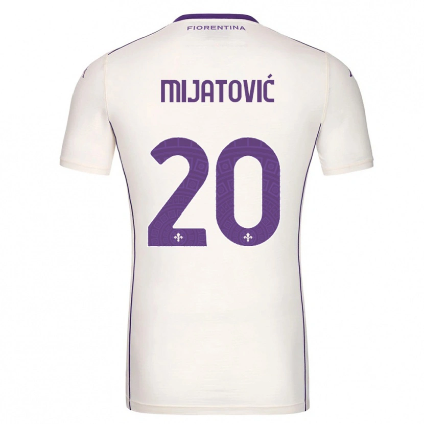 Danxen Kinder Milica Mijatović #20 Weiß Lila Rot Auswärtstrikot Trikot 2025/26 T-Shirt Österreich