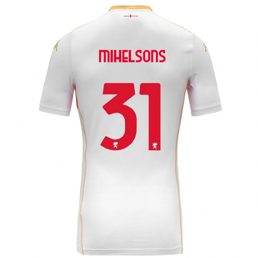 Danxen Kinder Rendijs Mihelsons #31 Weiß Rot Auswärtstrikot Trikot 2025/26 T-Shirt Österreich