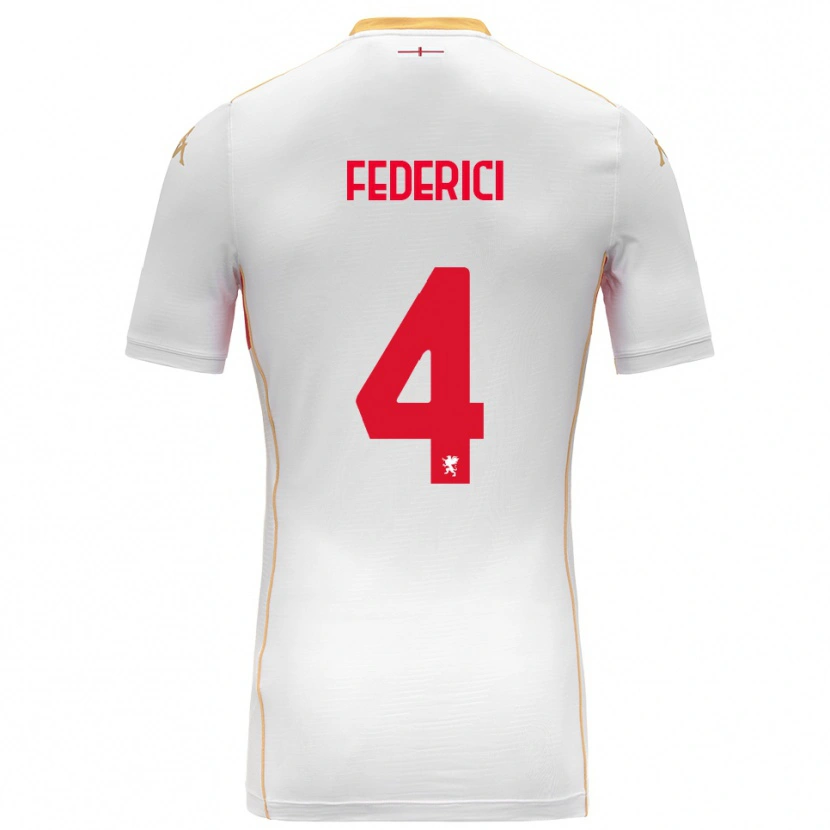Danxen Kinder Matteo Federici #4 Weiß Rot Auswärtstrikot Trikot 2025/26 T-Shirt Österreich