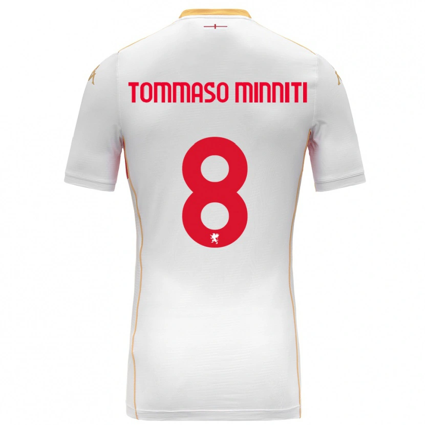 Danxen Kinder Giovanni Tommaso Minniti #8 Weiß Rot Auswärtstrikot Trikot 2025/26 T-Shirt Österreich