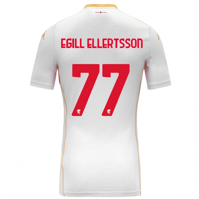 Danxen Kinder Mikael Egill Ellertsson #77 Weiß Rot Auswärtstrikot Trikot 2025/26 T-Shirt Österreich