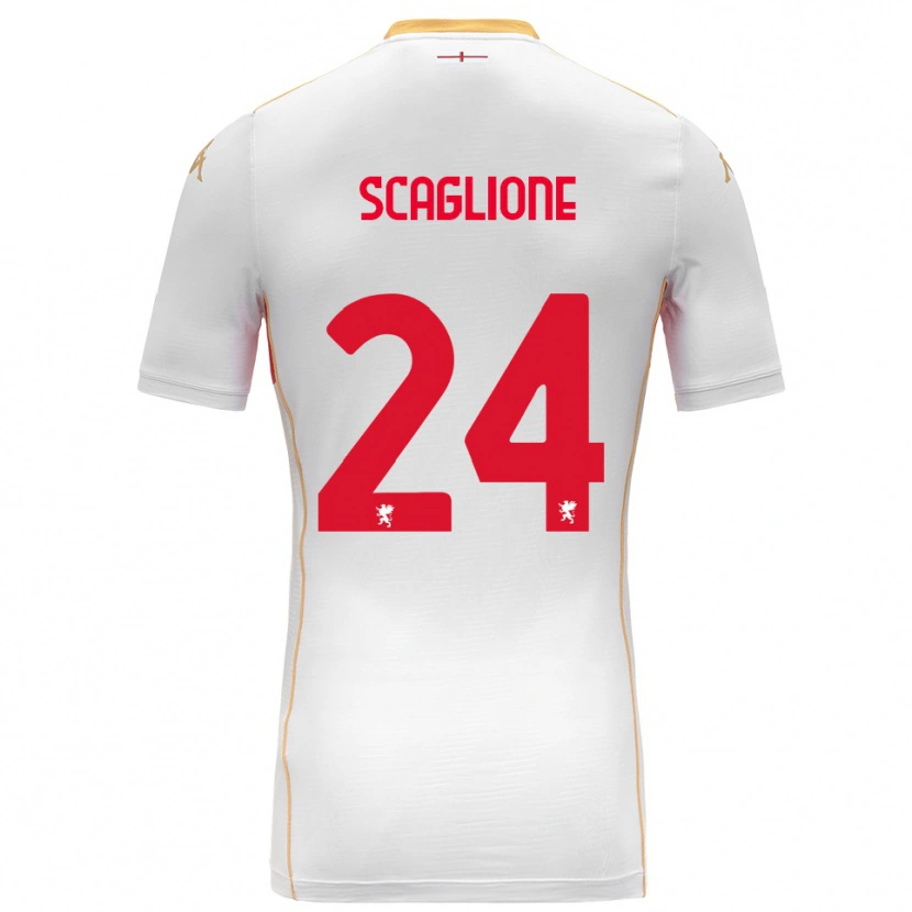 Danxen Kinder Roberto Scaglione #24 Weiß Rot Auswärtstrikot Trikot 2025/26 T-Shirt Österreich