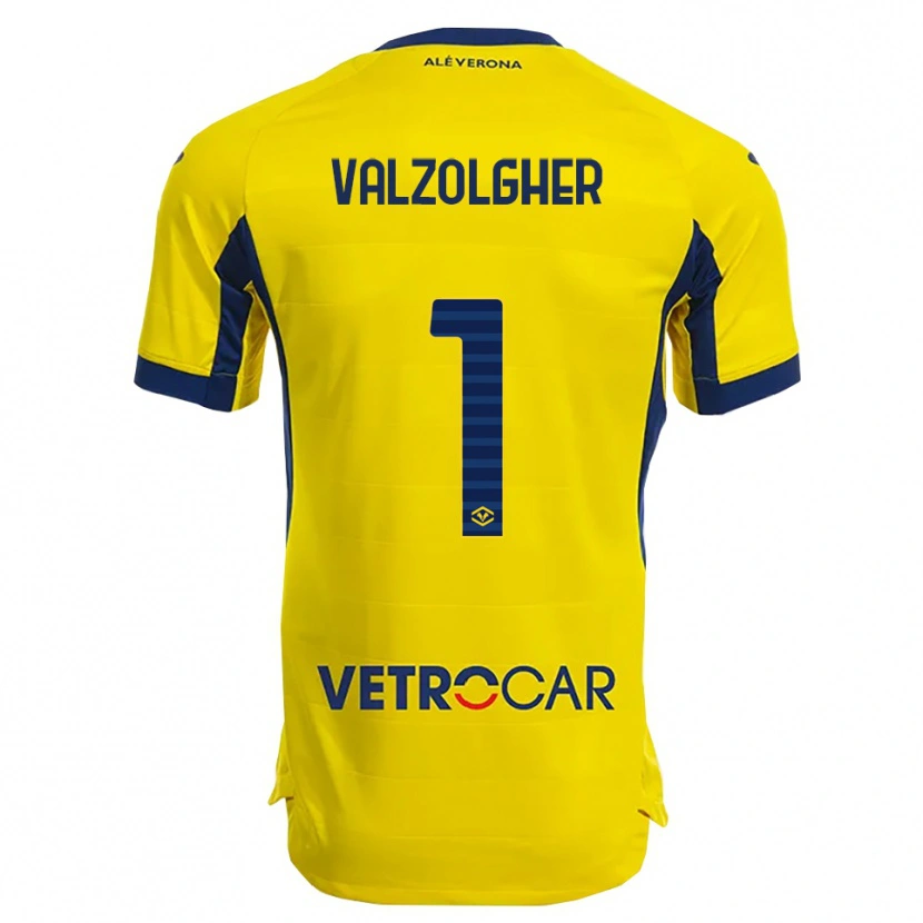 Danxen Kinder Chiara Valzolgher #1 Gelb Marineblau Auswärtstrikot Trikot 2025/26 T-Shirt Österreich