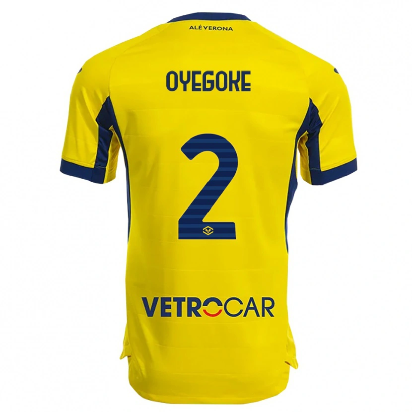 Danxen Kinder Daniel Oyegoke #2 Gelb Marineblau Auswärtstrikot Trikot 2025/26 T-Shirt Österreich