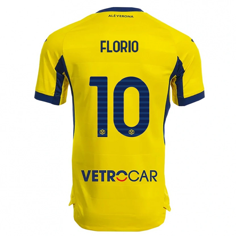 Danxen Kinder Mattia Florio #10 Gelb Marineblau Auswärtstrikot Trikot 2025/26 T-Shirt Österreich