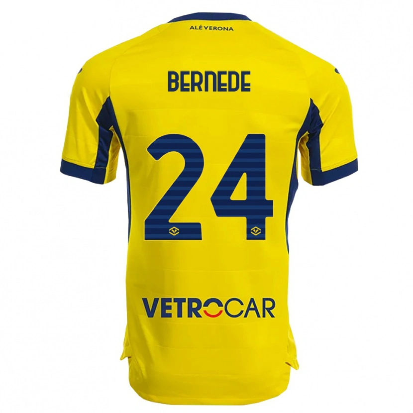 Danxen Kinder Antoine Bernede #24 Gelb Marineblau Auswärtstrikot Trikot 2025/26 T-Shirt Österreich