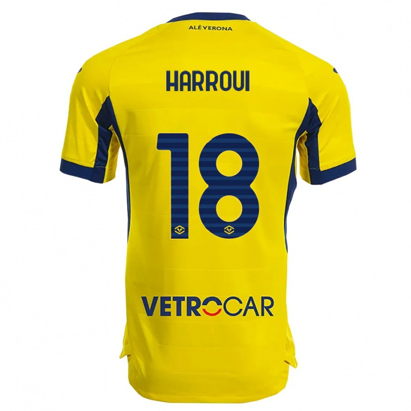 Danxen Kinder Abdou Harroui #18 Gelb Marineblau Auswärtstrikot Trikot 2025/26 T-Shirt Österreich