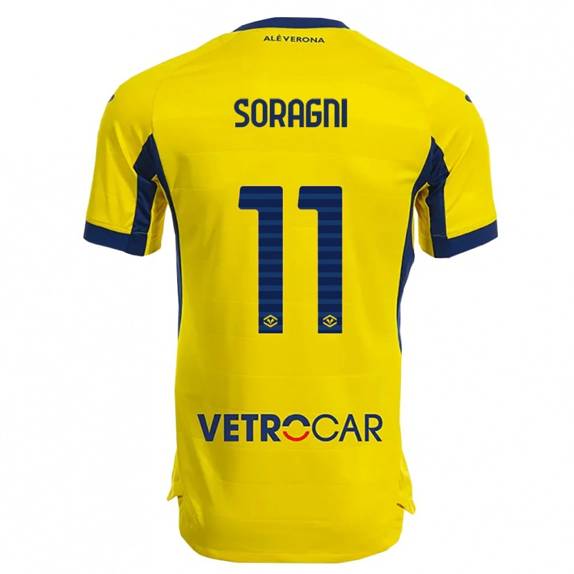 Danxen Kinder Alberto Soragni #11 Gelb Marineblau Auswärtstrikot Trikot 2025/26 T-Shirt Österreich