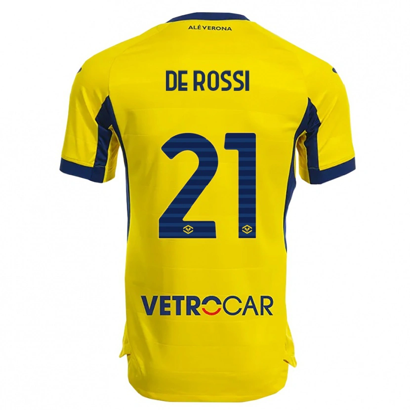 Danxen Kinder Michele De Rossi #21 Gelb Marineblau Auswärtstrikot Trikot 2025/26 T-Shirt Österreich