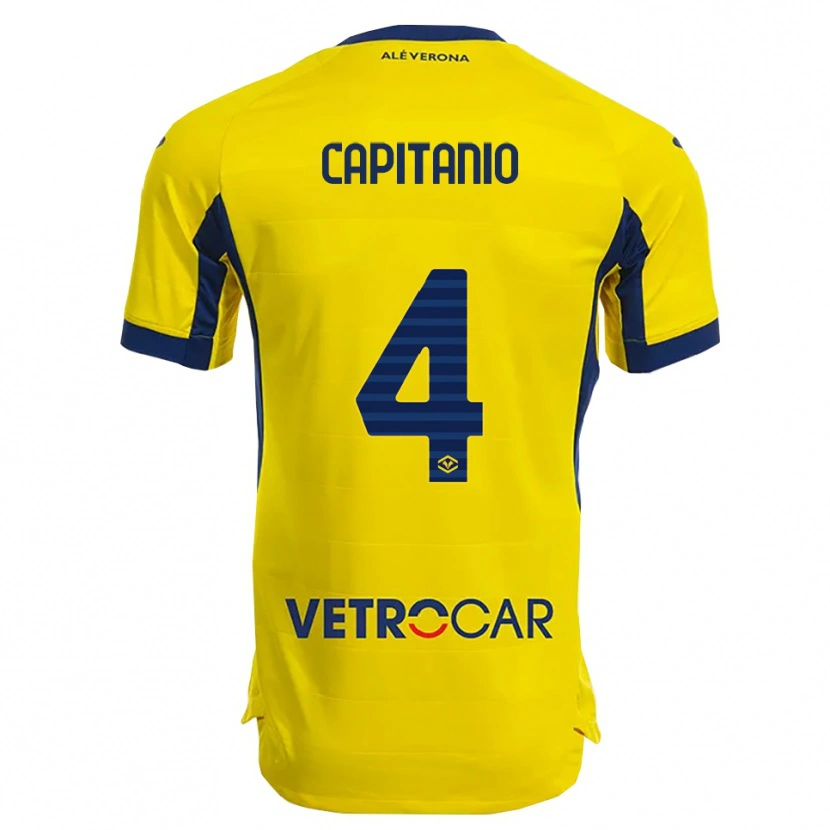 Danxen Kinder Alex Capitanio #4 Gelb Marineblau Auswärtstrikot Trikot 2025/26 T-Shirt Österreich
