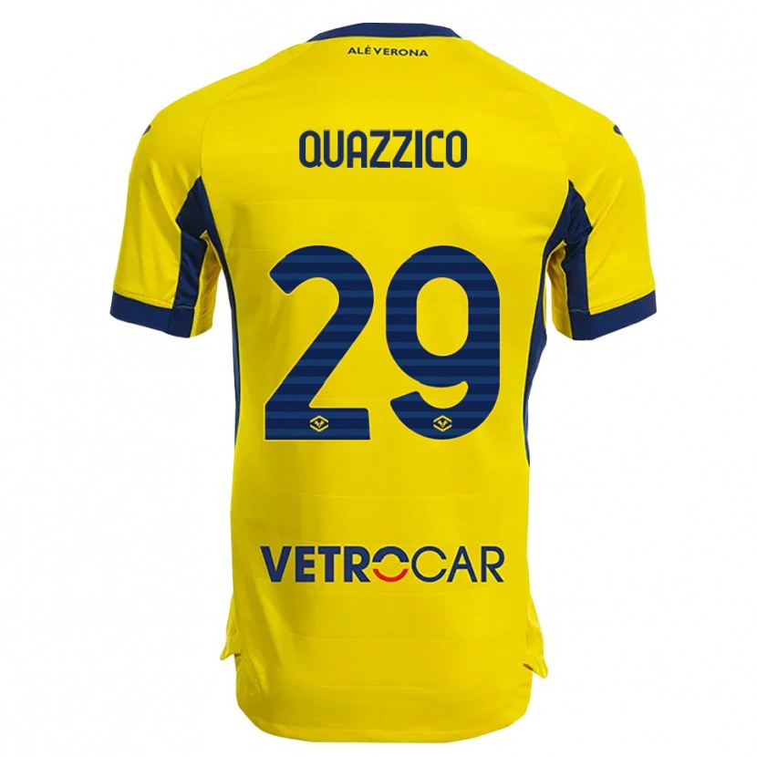 Danxen Kinder Francesca Quazzico #29 Gelb Marineblau Auswärtstrikot Trikot 2025/26 T-Shirt Österreich