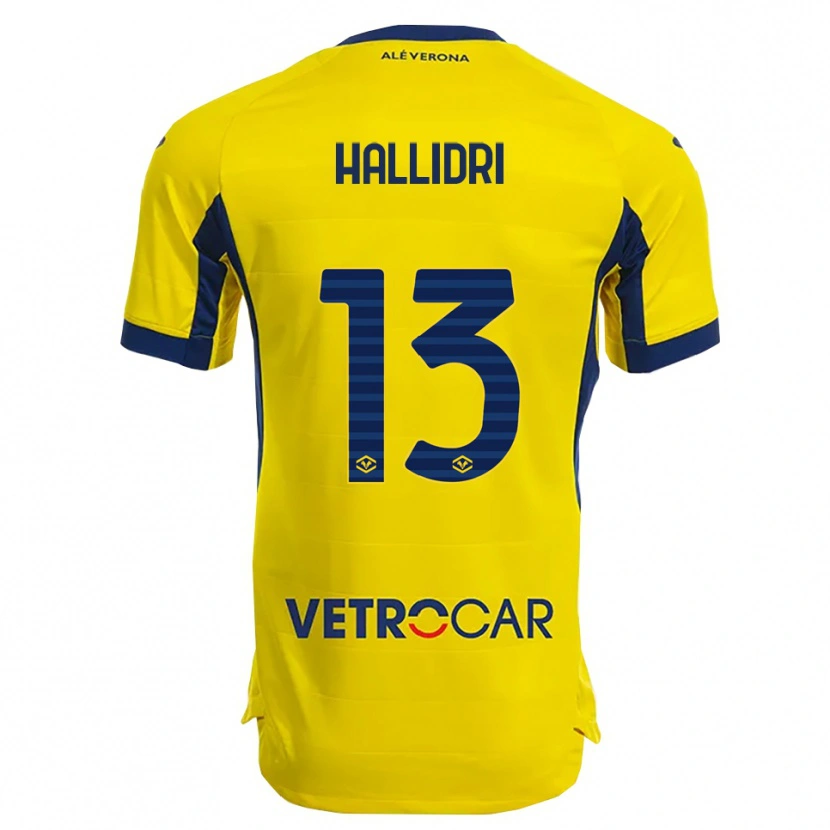 Danxen Kinder Fabian Hallidri #13 Gelb Marineblau Auswärtstrikot Trikot 2025/26 T-Shirt Österreich