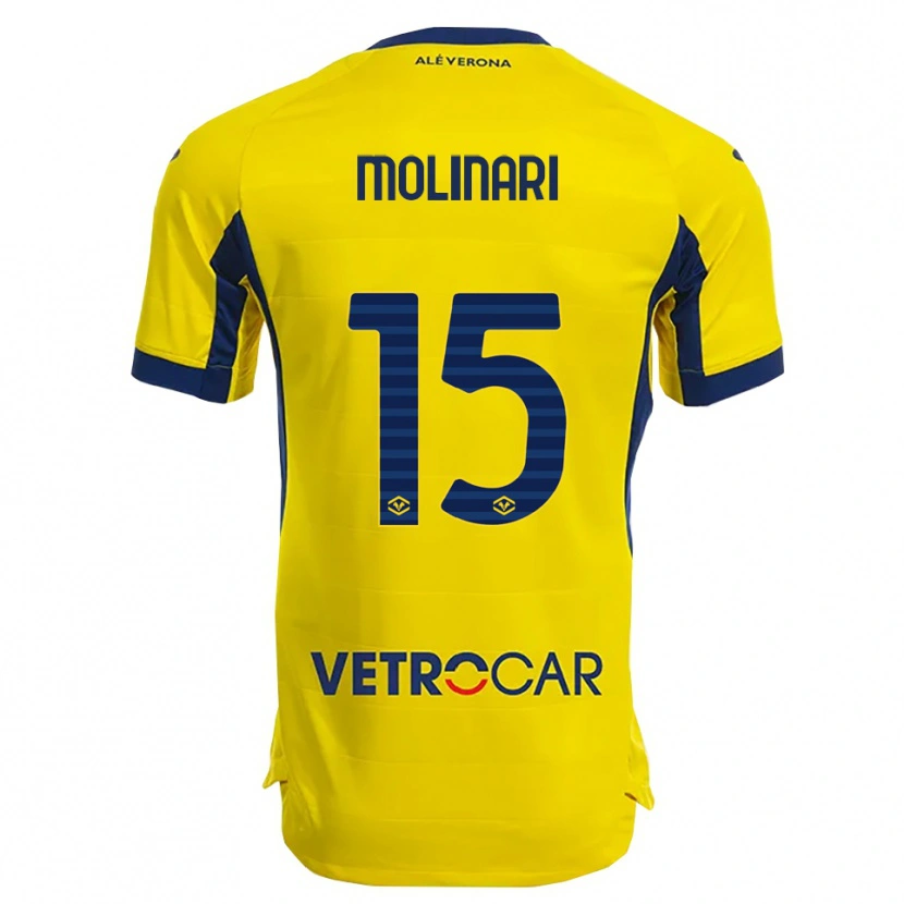 Danxen Kinder Gabriele Molinari #15 Gelb Marineblau Auswärtstrikot Trikot 2025/26 T-Shirt Österreich