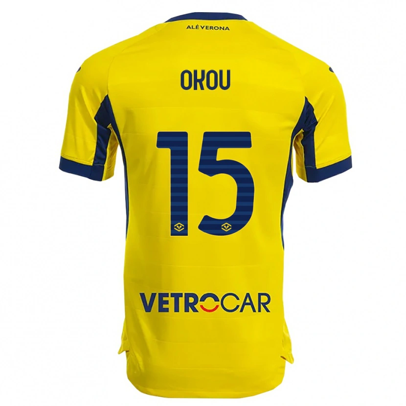 Danxen Kinder Yllan Okou #15 Gelb Marineblau Auswärtstrikot Trikot 2025/26 T-Shirt Österreich