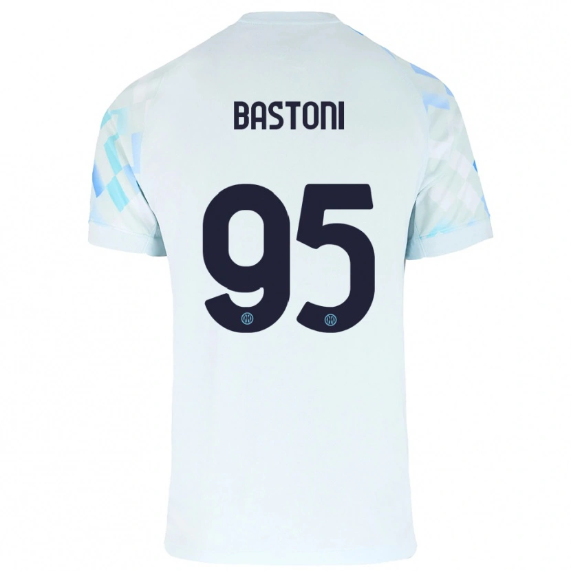 Danxen Kinder Alessandro Bastoni #95 Weiß Blau Auswärtstrikot Trikot 2025/26 T-Shirt Österreich