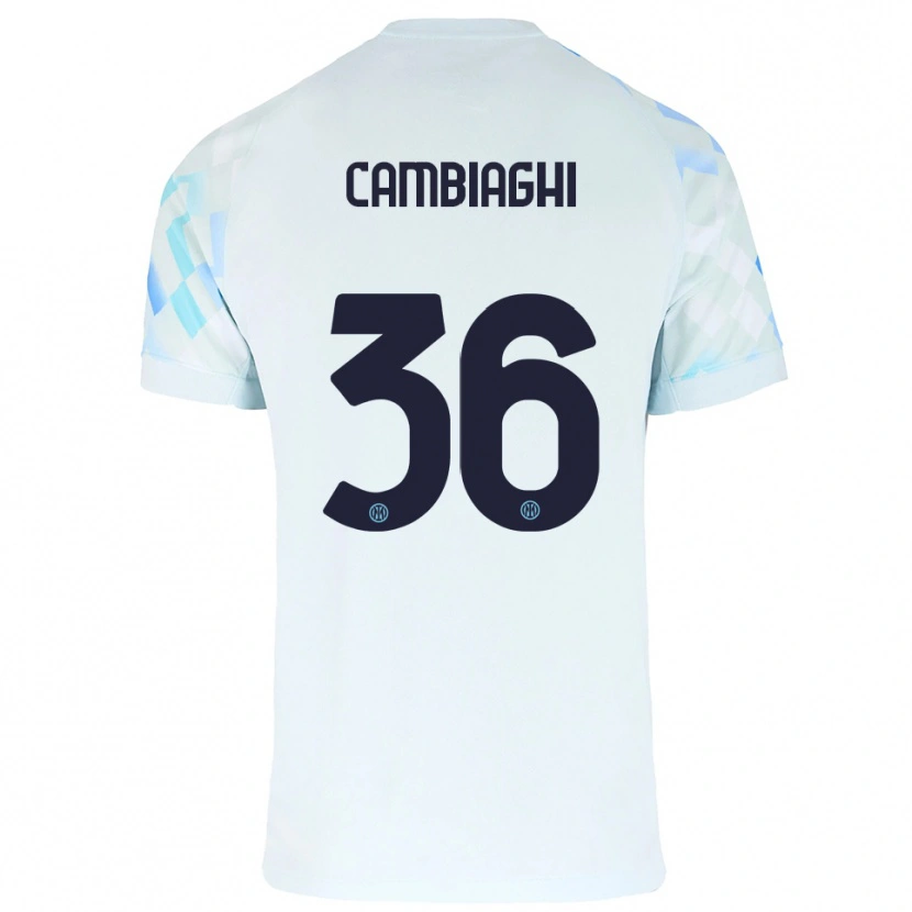 Danxen Kinder Michela Cambiaghi #36 Weiß Blau Auswärtstrikot Trikot 2025/26 T-Shirt Österreich