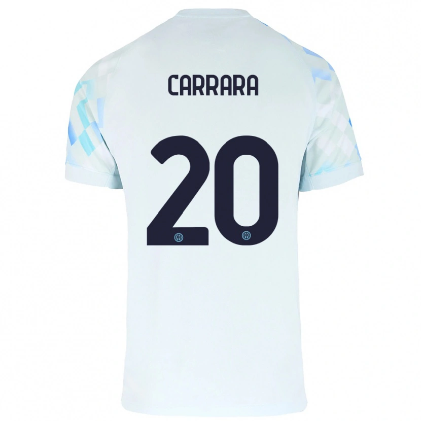 Danxen Kinder Cristian Carrara #20 Weiß Blau Auswärtstrikot Trikot 2025/26 T-Shirt Österreich