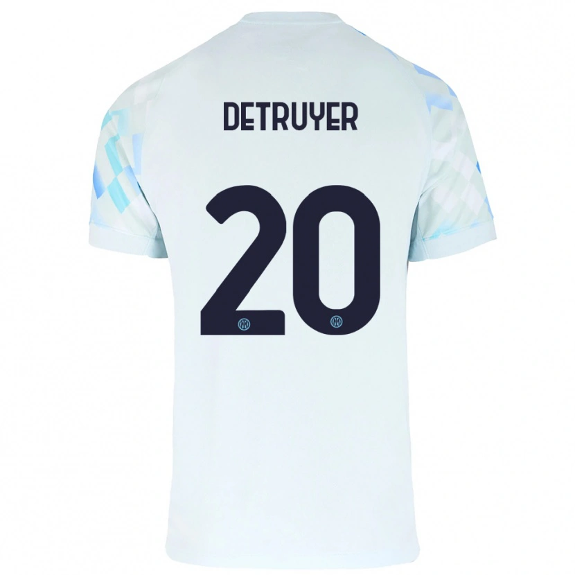 Danxen Kinder Marie Detruyer #20 Weiß Blau Auswärtstrikot Trikot 2025/26 T-Shirt Österreich
