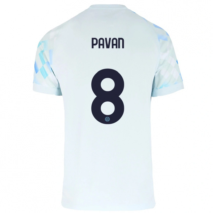Danxen Kinder Matilde Pavan #8 Weiß Blau Auswärtstrikot Trikot 2025/26 T-Shirt Österreich