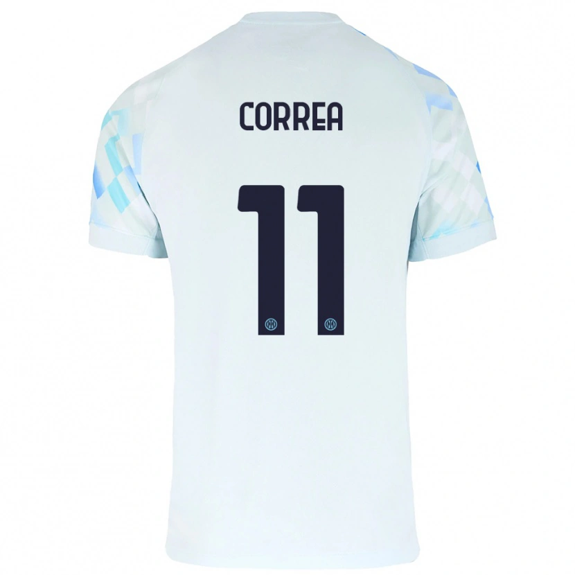Danxen Kinder Joaquin Correa #11 Weiß Blau Auswärtstrikot Trikot 2025/26 T-Shirt Österreich