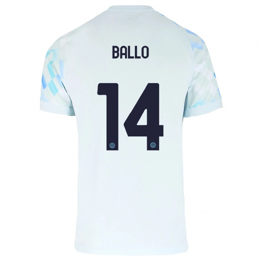 Danxen Kinder Lamine Ballo #14 Weiß Blau Auswärtstrikot Trikot 2025/26 T-Shirt Österreich