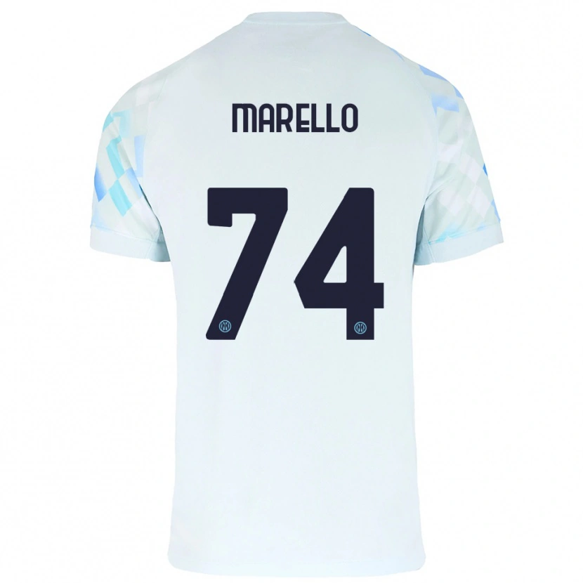 Danxen Kinder Mattia Marello #74 Weiß Blau Auswärtstrikot Trikot 2025/26 T-Shirt Österreich