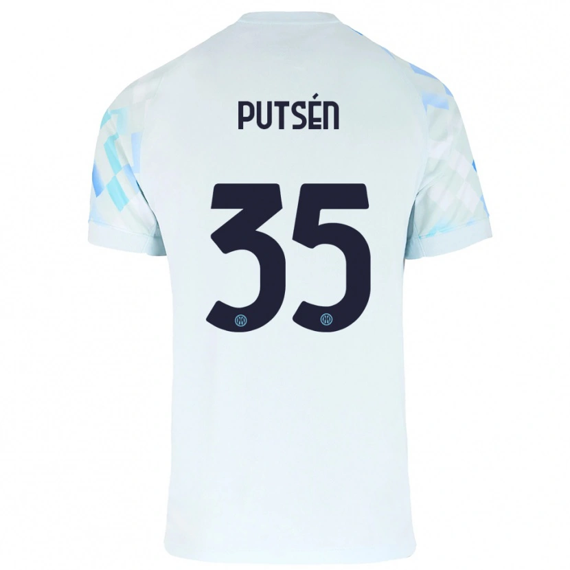 Danxen Kinder Dino Putsén #35 Weiß Blau Auswärtstrikot Trikot 2025/26 T-Shirt Österreich