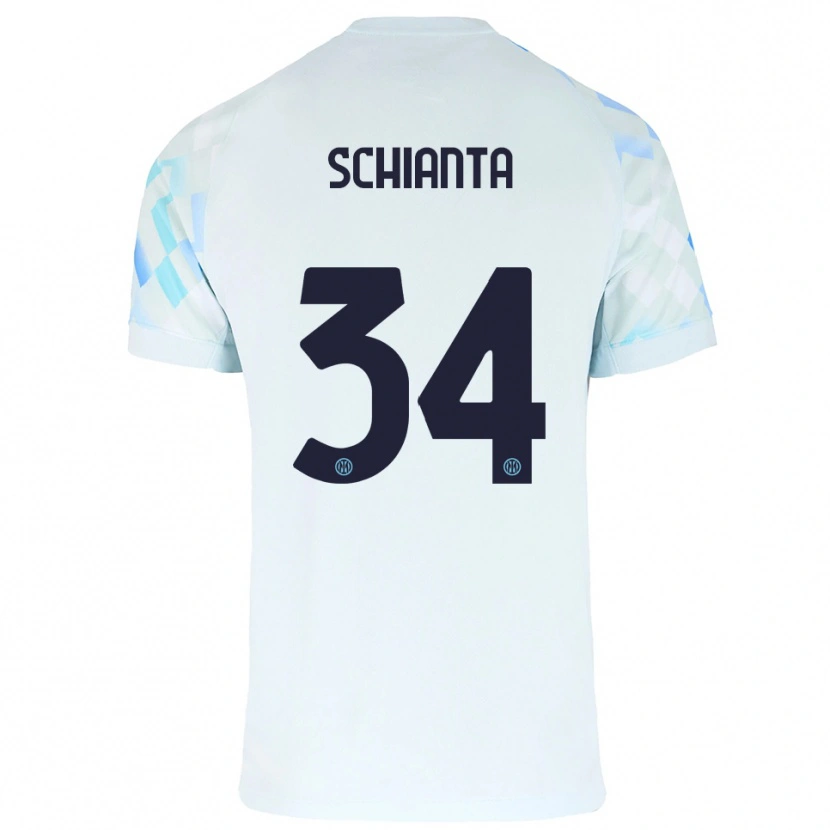 Danxen Kinder Valentina Schianta #34 Weiß Blau Auswärtstrikot Trikot 2025/26 T-Shirt Österreich