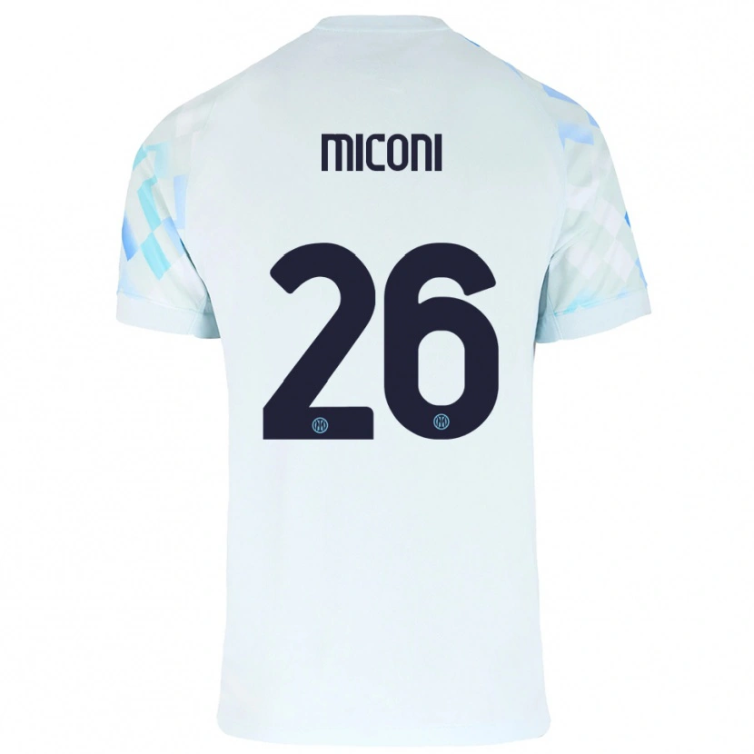 Danxen Kinder Riccardo Miconi #26 Weiß Blau Auswärtstrikot Trikot 2025/26 T-Shirt Österreich