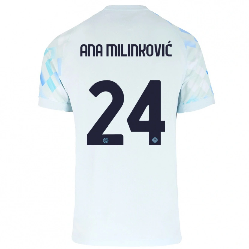Danxen Kinder Marija Ana Milinković #24 Weiß Blau Auswärtstrikot Trikot 2025/26 T-Shirt Österreich