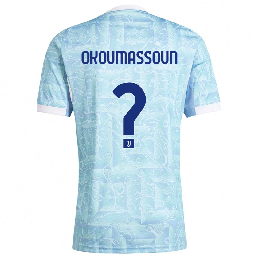 Danxen Kinder Ismaele Okoumassoun #0 Himmelblau Gelb Auswärtstrikot Trikot 2025/26 T-Shirt Österreich