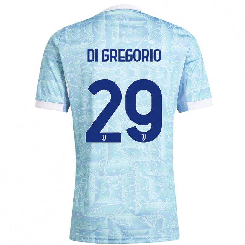 Danxen Kinder Michele Di Gregorio #29 Himmelblau Gelb Auswärtstrikot Trikot 2025/26 T-Shirt Österreich