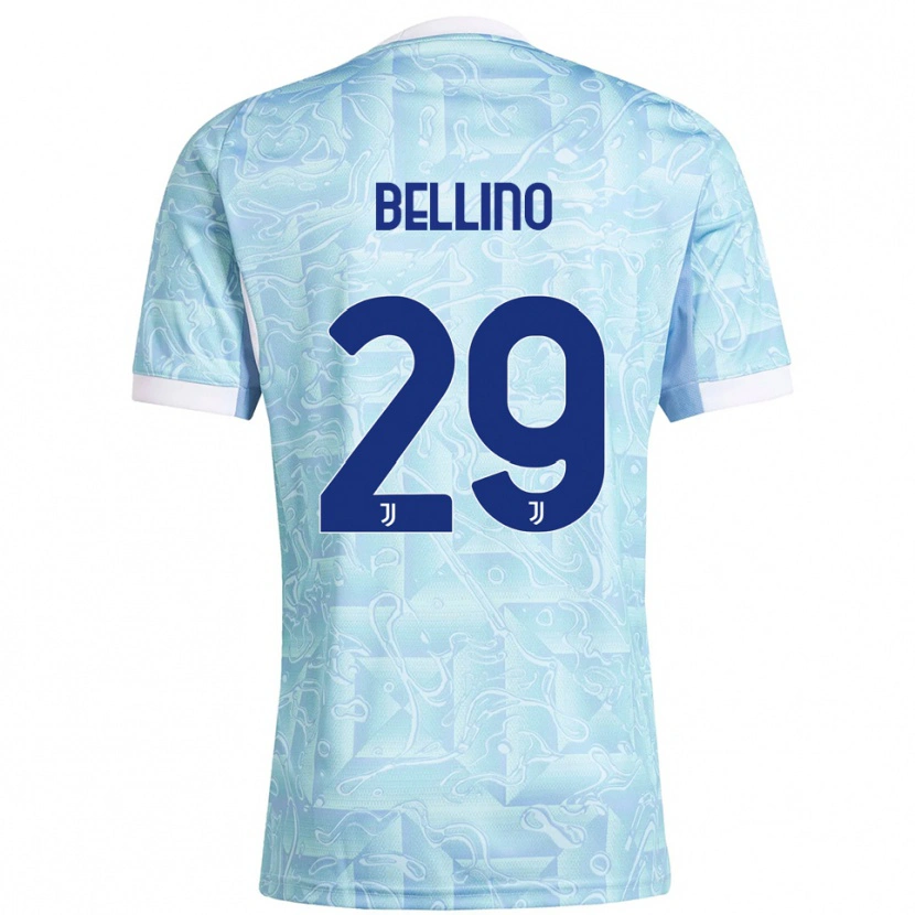Danxen Kinder Filippo Bellino #29 Himmelblau Gelb Auswärtstrikot Trikot 2025/26 T-Shirt Österreich