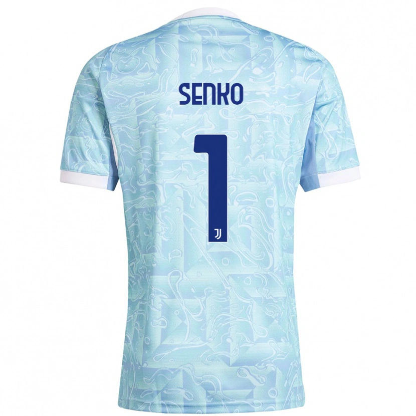 Danxen Kinder Zsombor Senko #1 Himmelblau Gelb Auswärtstrikot Trikot 2025/26 T-Shirt Österreich
