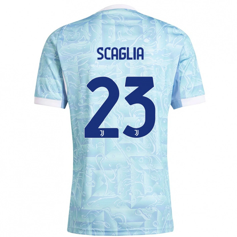 Danxen Kinder Filippo Scaglia #23 Himmelblau Gelb Auswärtstrikot Trikot 2025/26 T-Shirt Österreich