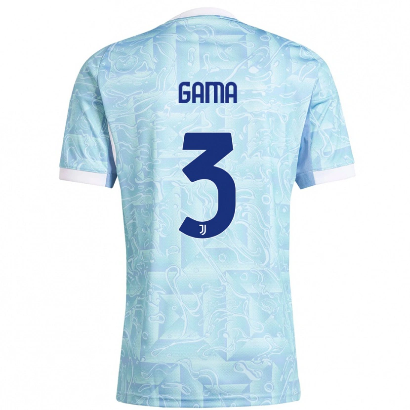 Danxen Kinder Sara Gama #3 Himmelblau Gelb Auswärtstrikot Trikot 2025/26 T-Shirt Österreich