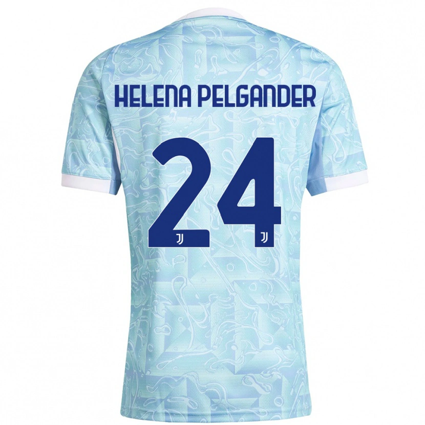 Danxen Kinder Elsa Helena Pelgander #24 Himmelblau Gelb Auswärtstrikot Trikot 2025/26 T-Shirt Österreich