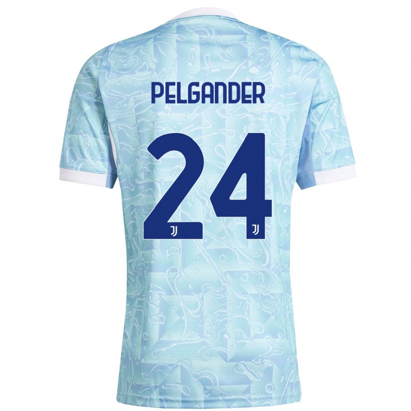 Danxen Kinder Elsa Pelgander #24 Himmelblau Gelb Auswärtstrikot Trikot 2025/26 T-Shirt Österreich