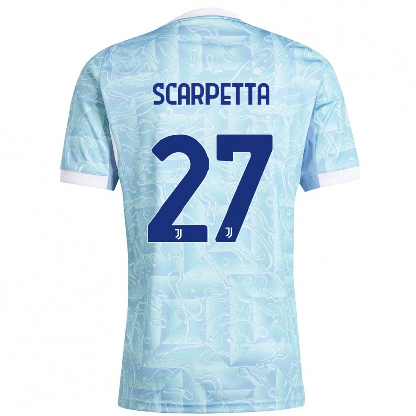 Danxen Kinder Jacopo Scarpetta #27 Himmelblau Gelb Auswärtstrikot Trikot 2025/26 T-Shirt Österreich