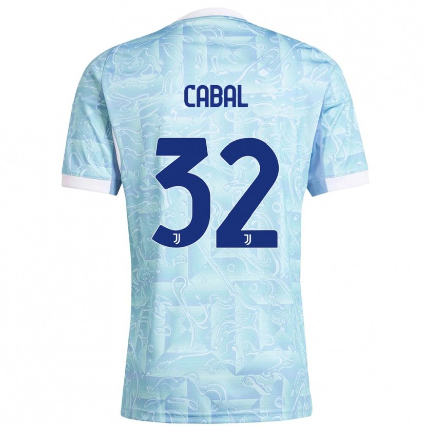 Danxen Kinder Juan Cabal #32 Himmelblau Gelb Auswärtstrikot Trikot 2025/26 T-Shirt Österreich