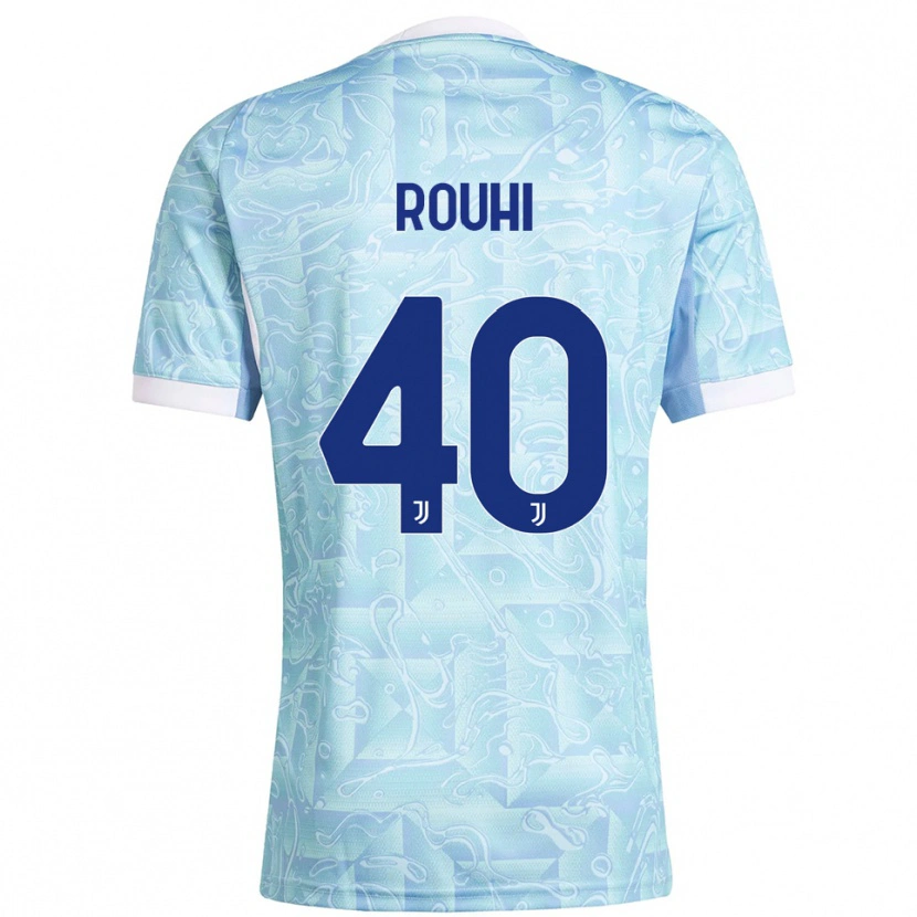 Danxen Kinder Jonas Rouhi #40 Himmelblau Gelb Auswärtstrikot Trikot 2025/26 T-Shirt Österreich